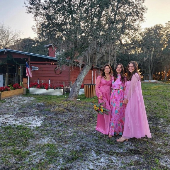 Vintage pink lace chiffon gowns - vintage maxi dress coming soon! - Picture 8 of 10